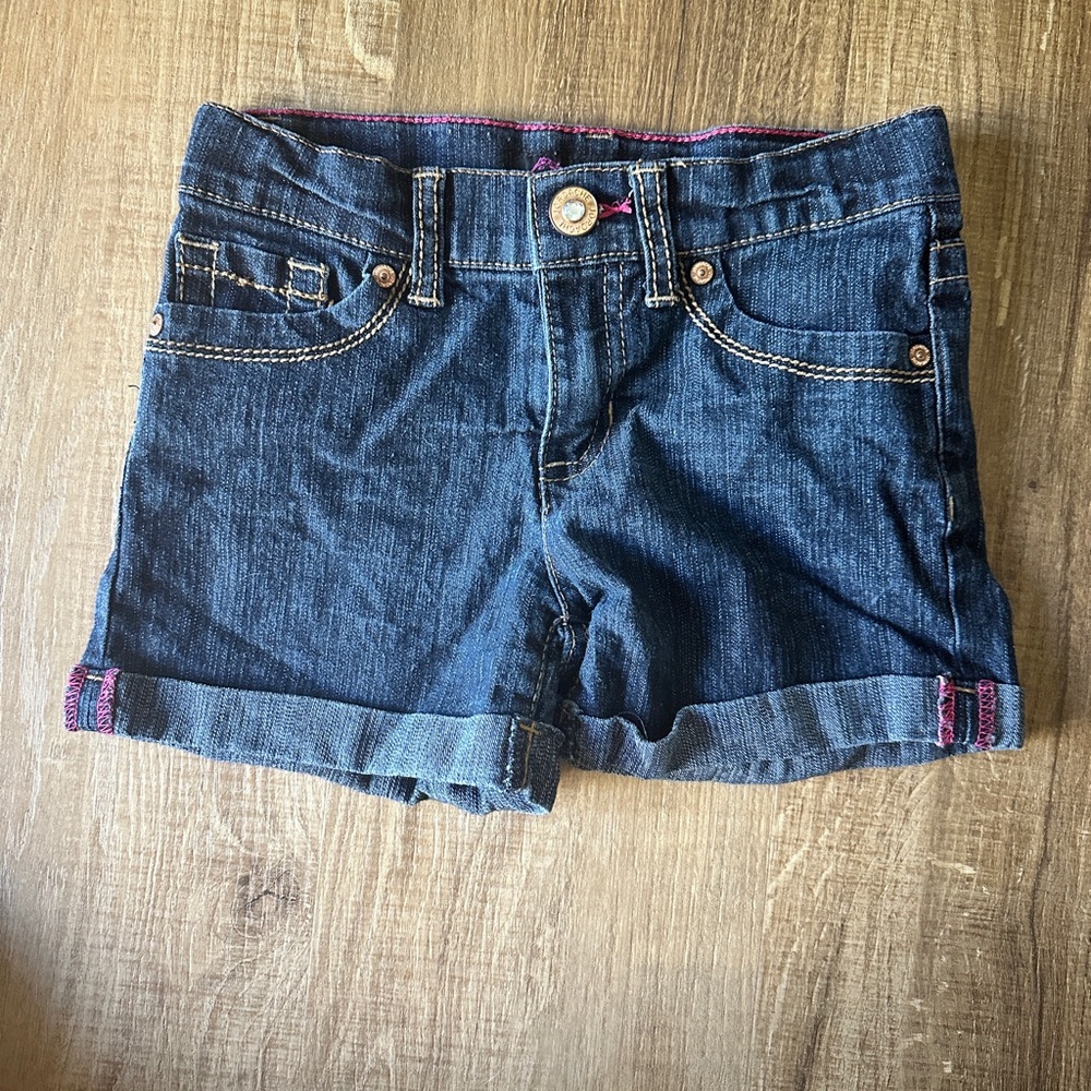 Jordache‎ Girls Size 7 Blue Jean Shorts with Cuffed Hem